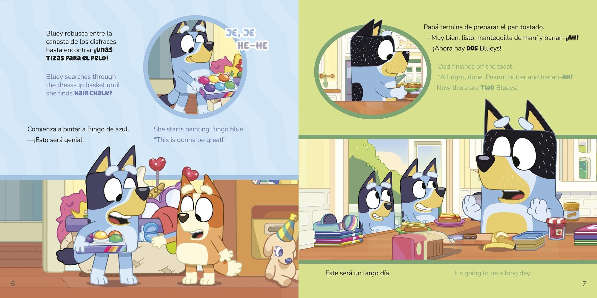 Mini Bluey (Bilingual English-Spanish Edition): Un libro bilingüe
