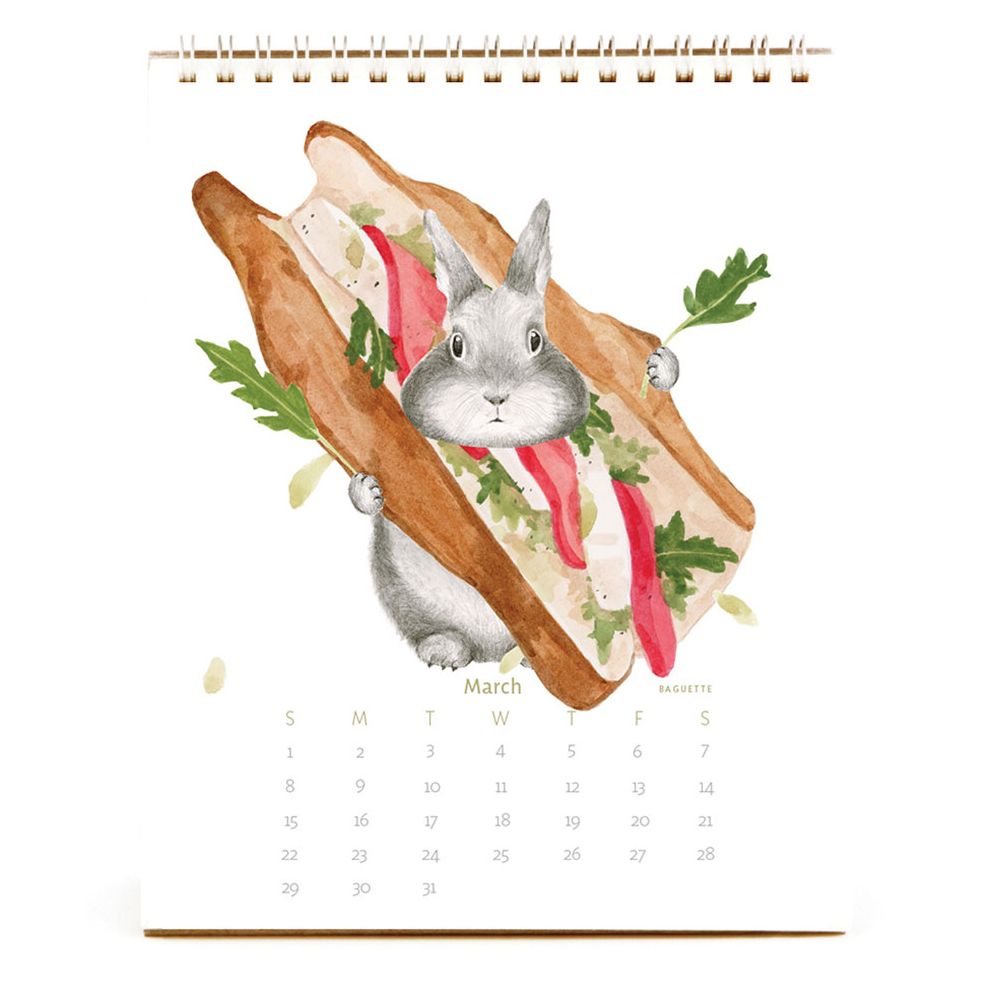 2026 Dear Hancock Bunny Calendar-Hare at the Caf