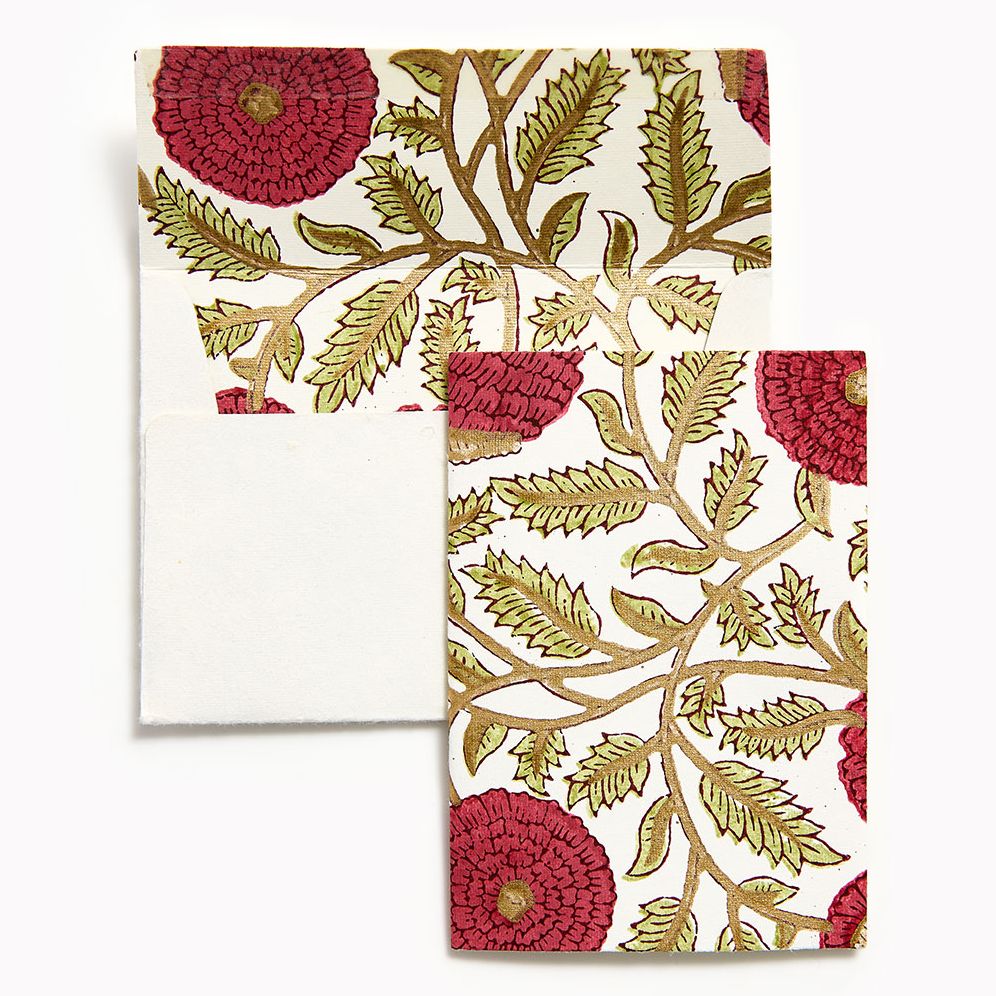 Pomegranate Block Printed Cotton Card Boxed Set 6pk - Exclusive