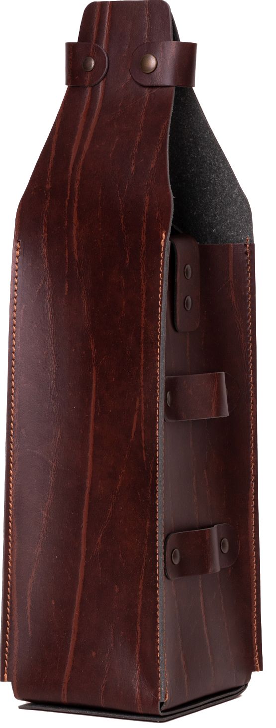 Recycled Leather Wine Bottle Holder