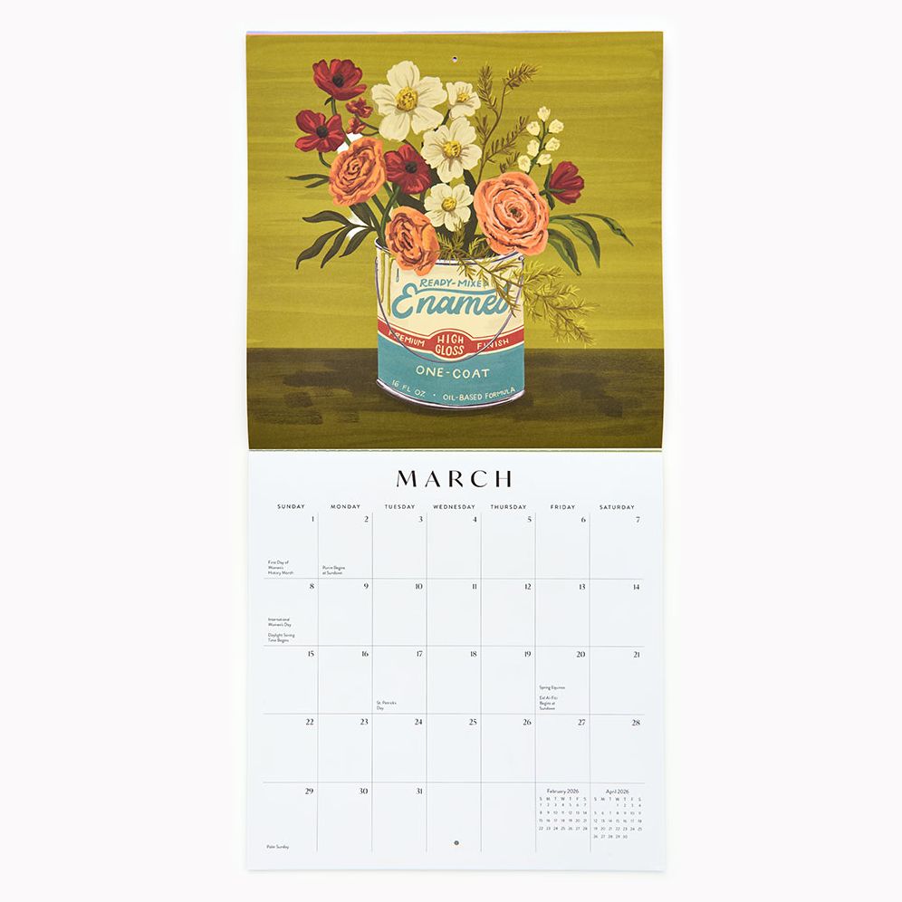 2026 Paper Source Floral Vase Calendar