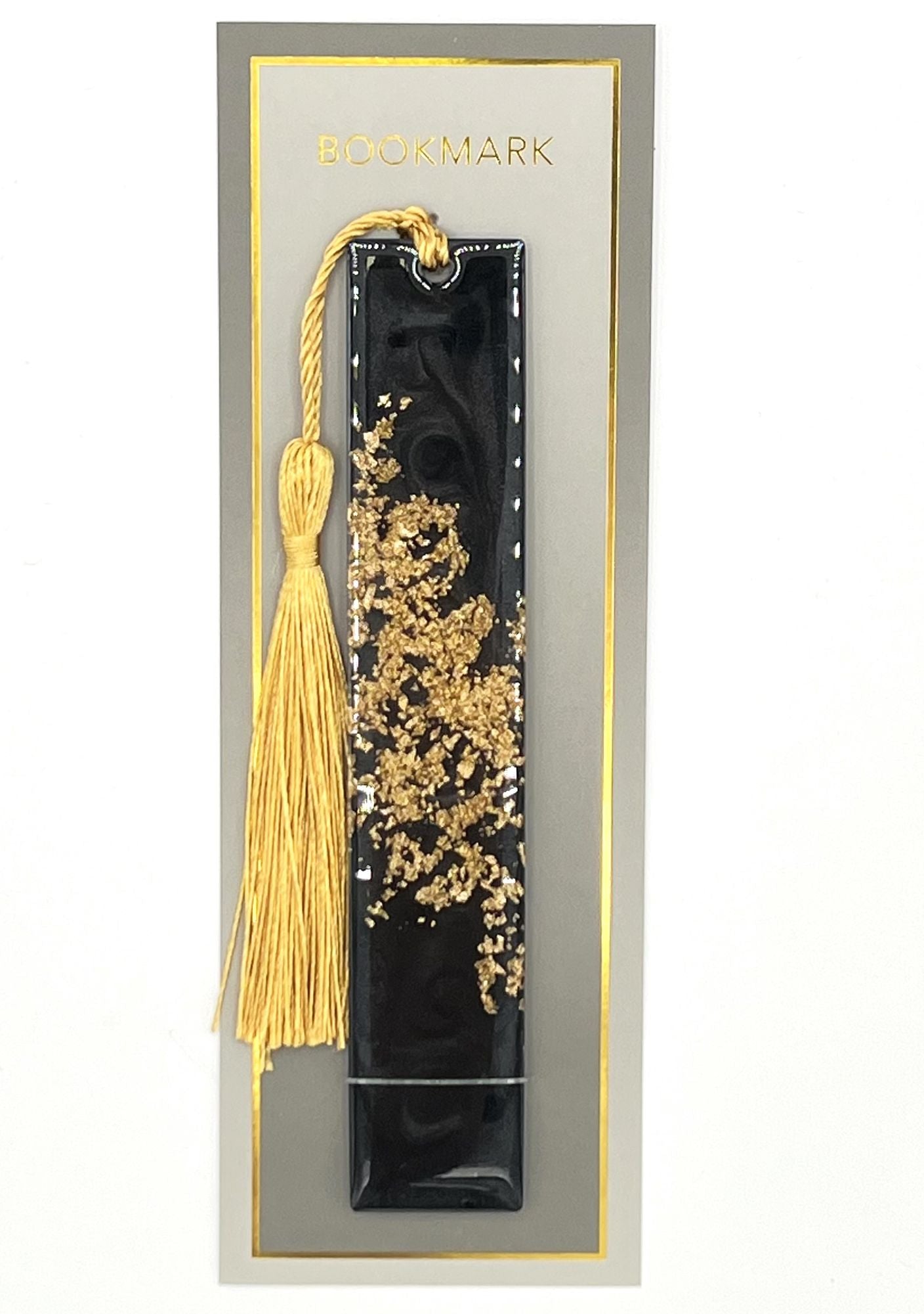 Geode Resin Bookmarks - Black/Gold