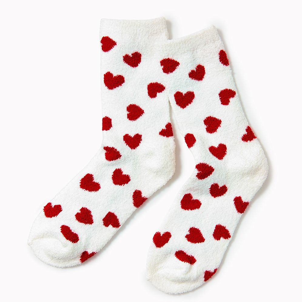 Fuzzy Heart Socks
