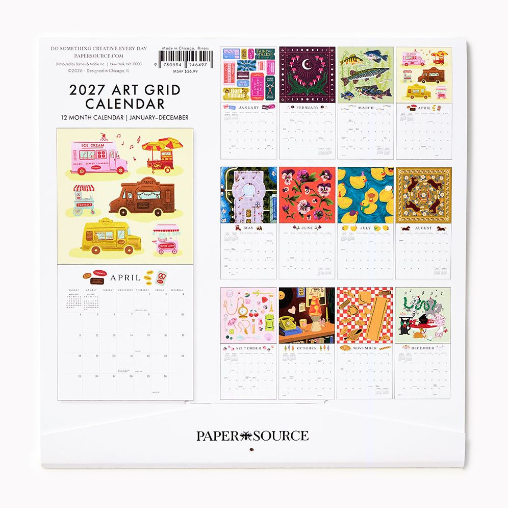 2027 Paper Source Art Grid Calendar