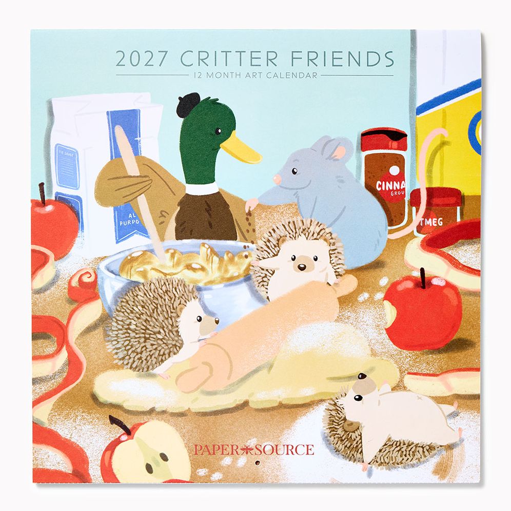 2027 Paper Source Critter Friends Wall Calendar