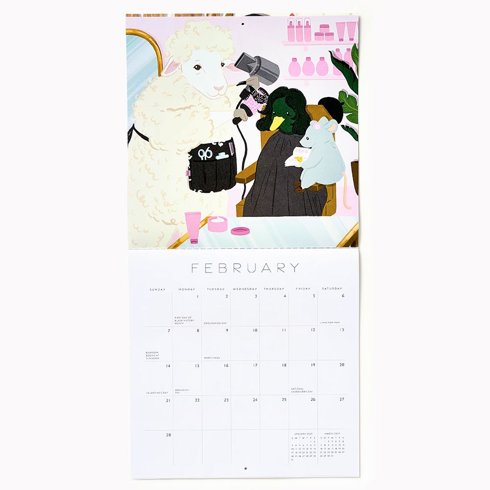 2027 Paper Source Critter Friends Wall Calendar