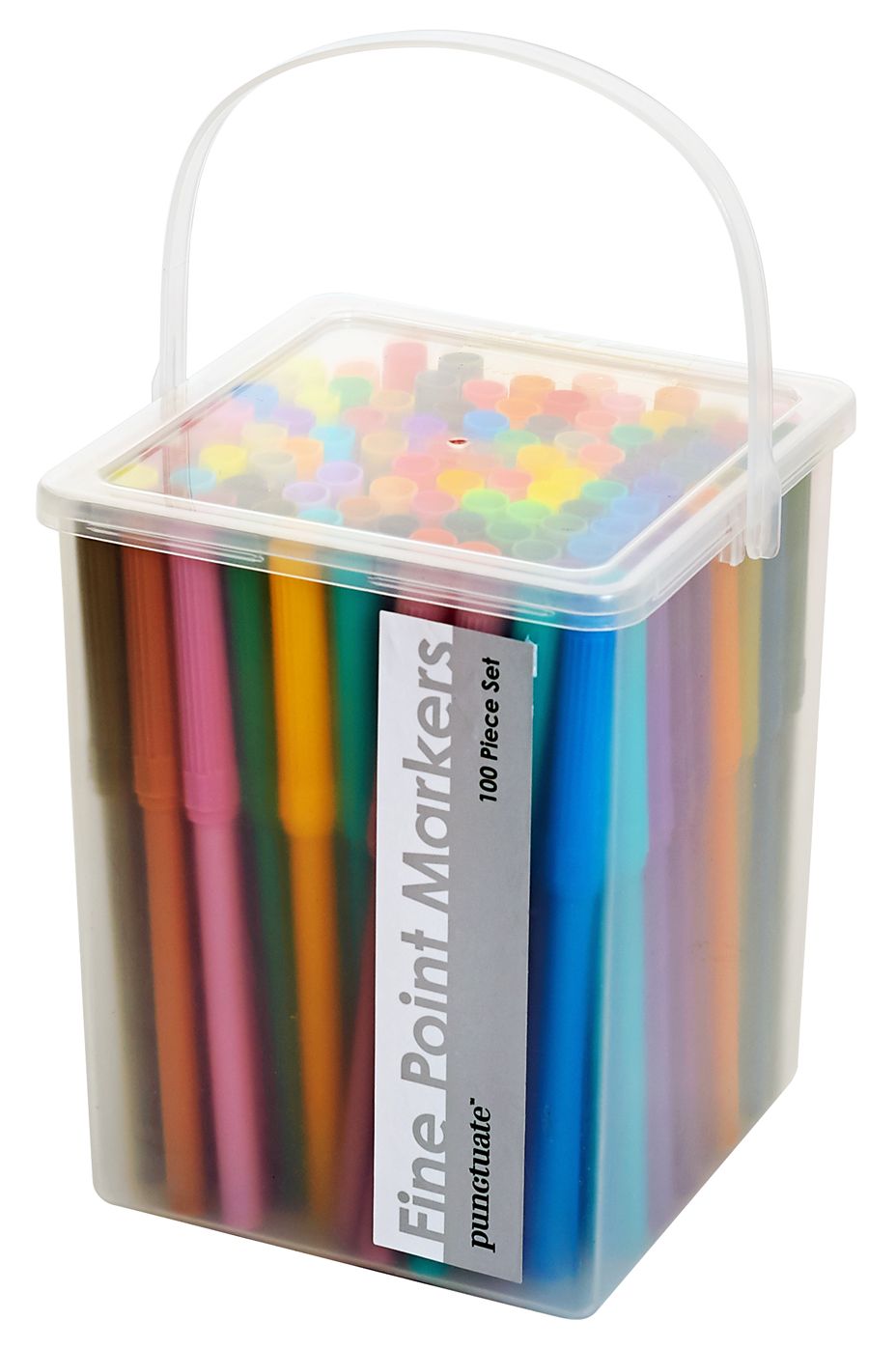Fine Point Markers in Plastic Carrying Tub- Set of 100