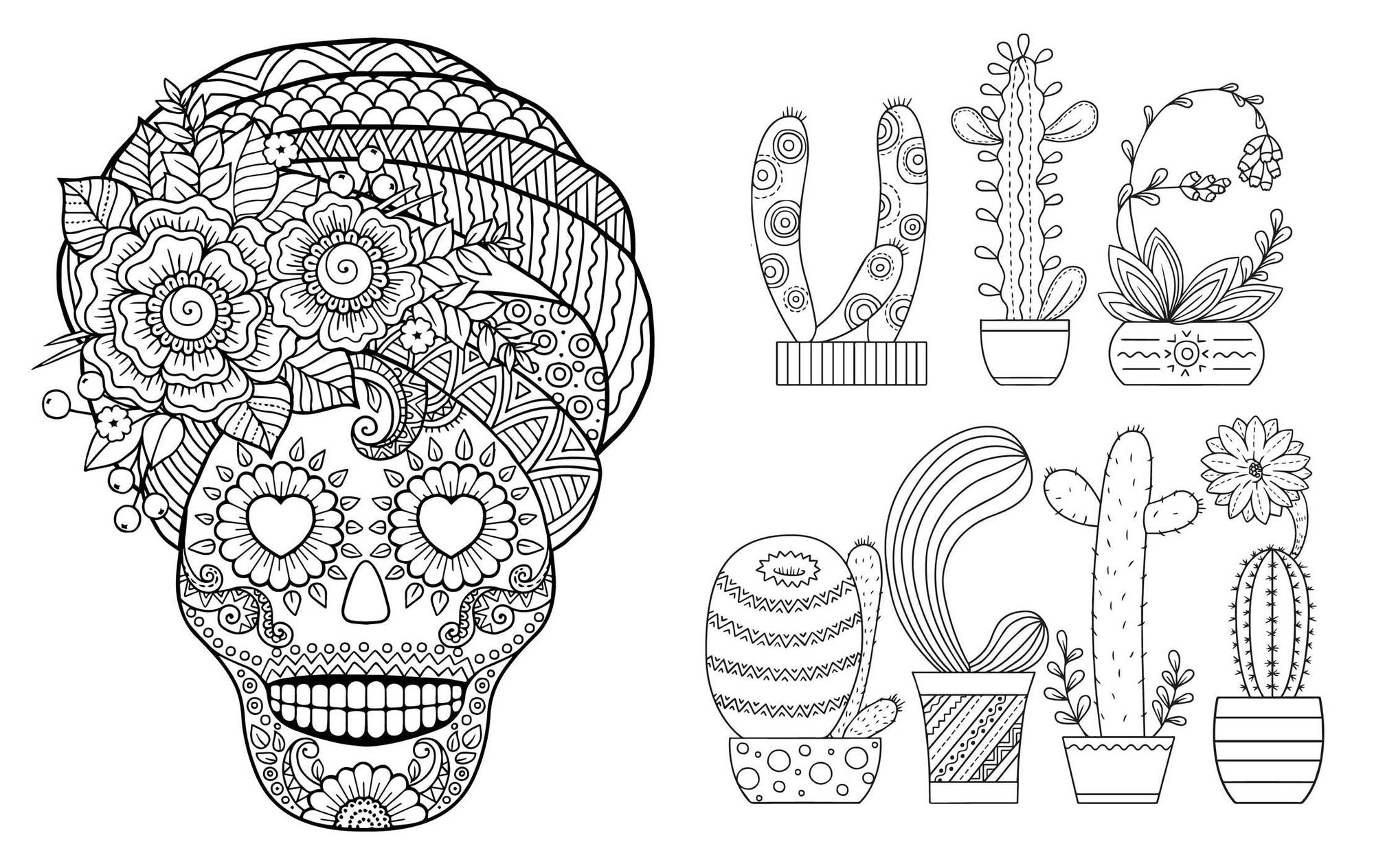 Day of the Dead: Coloring Book: Color-Your-Own Gallery Wall Art