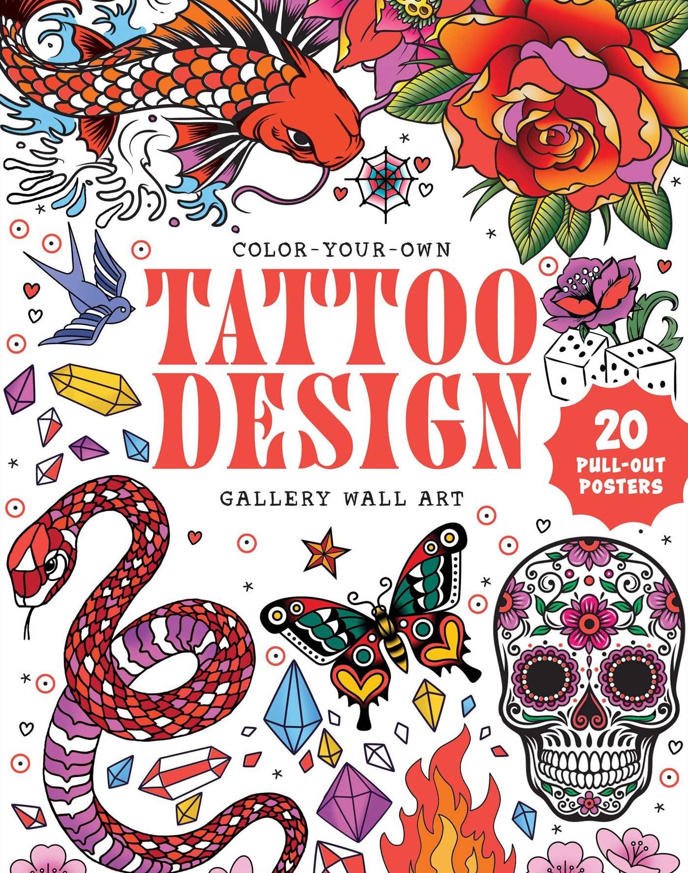 Tattoo Design: Coloring Book: Color-Your-Own Gallery Wall Art