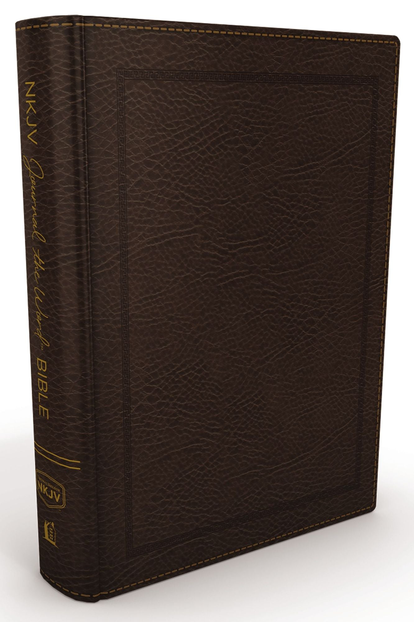 NKJV, Journal the Word Bible, Large Print: Reflect, Journal or Create Art Next to Your Favorite Verses (Bonded Leather, Brown, Red Letter): Reflect, Journal, or Create Art Next to Your Favorite Verses