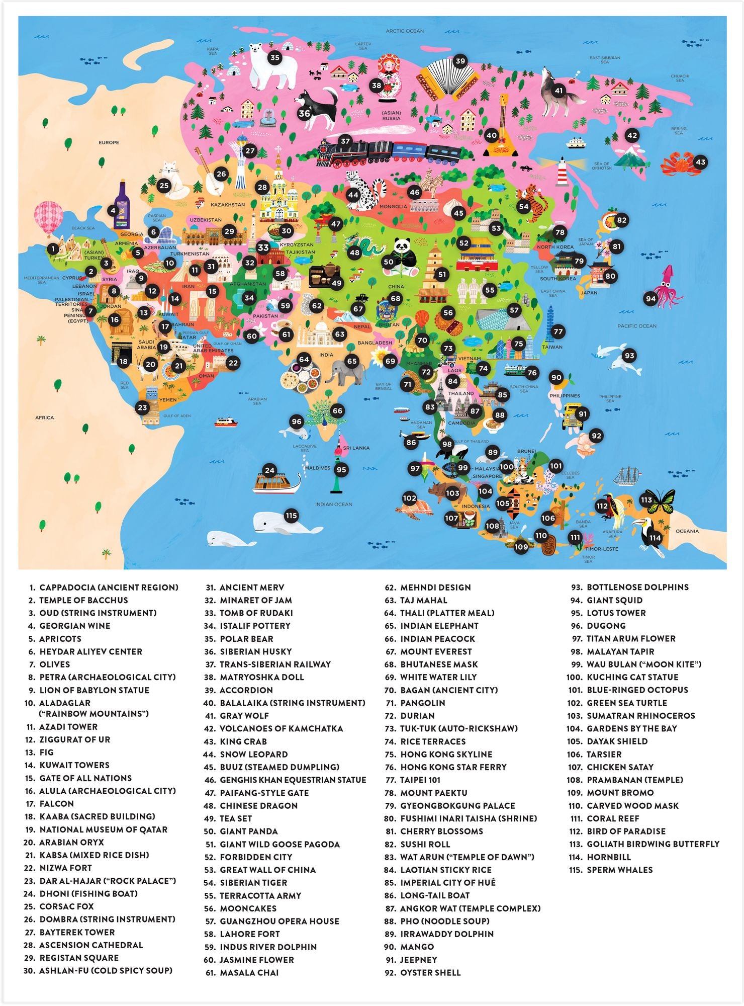 Map of Asia 70 Piece Geography Puzzle