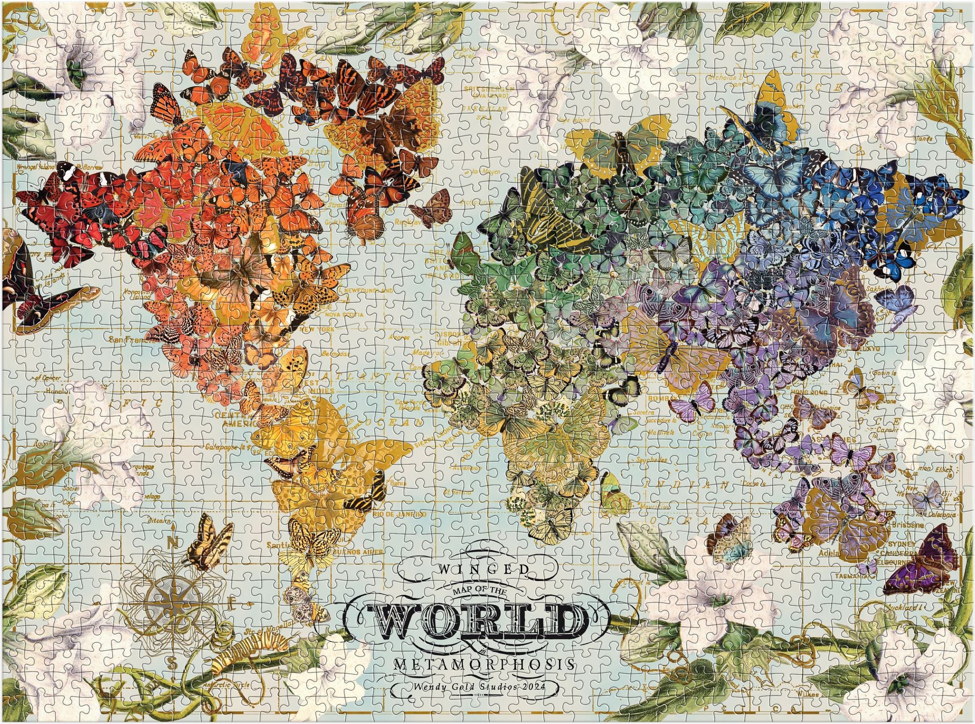 Wendy Gold Winged Metamorphosis 1000 Piece Foil Puzzle