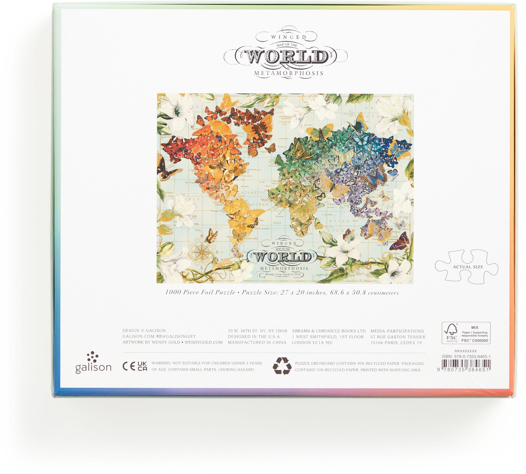 Wendy Gold Winged Metamorphosis 1000 Piece Foil Puzzle