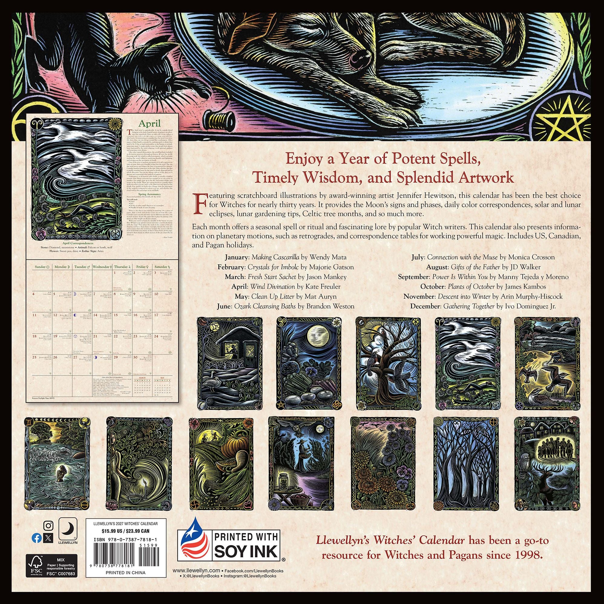 2027 Llewellyn's Witches Wall Calendar