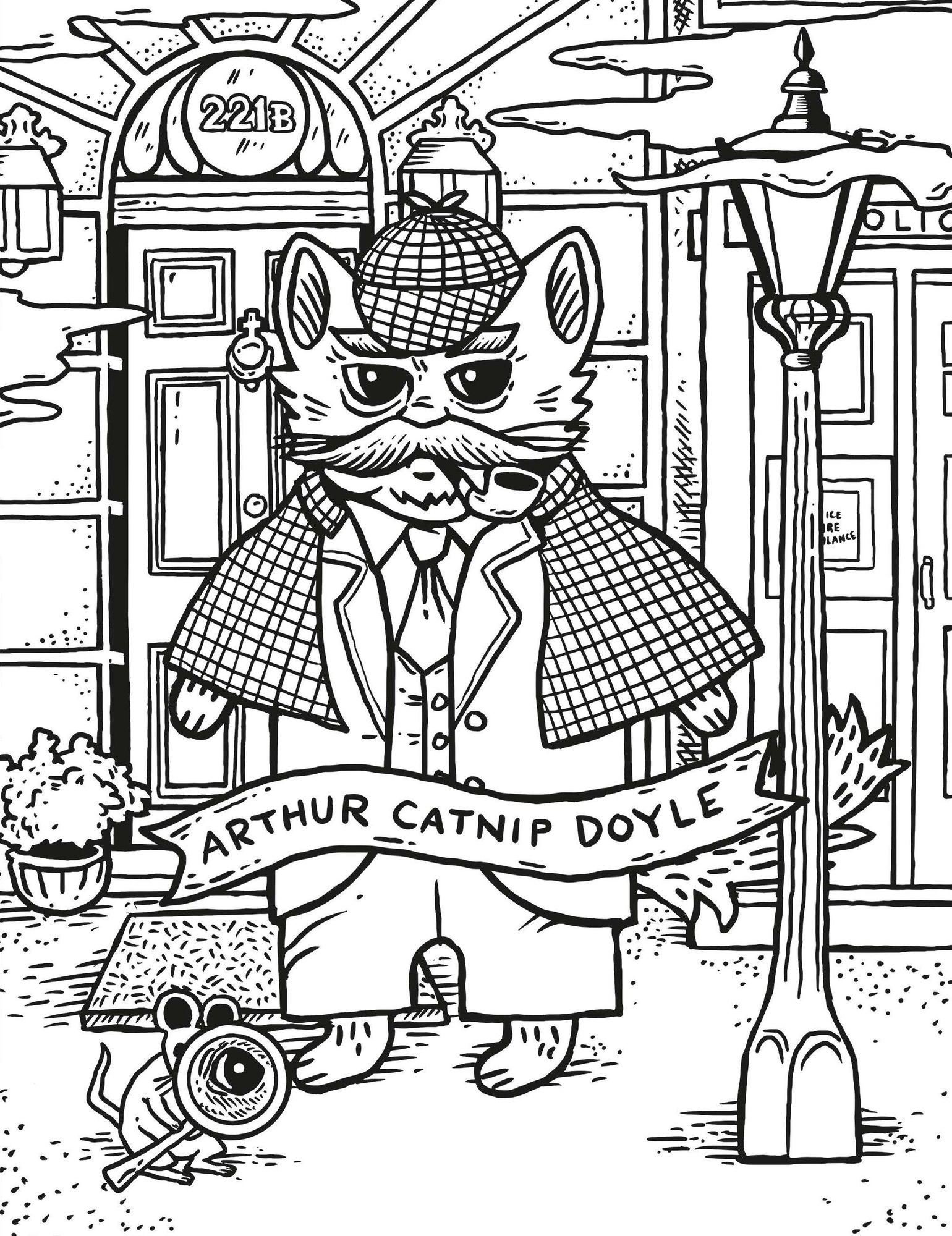 Literary Cats Coloring Book