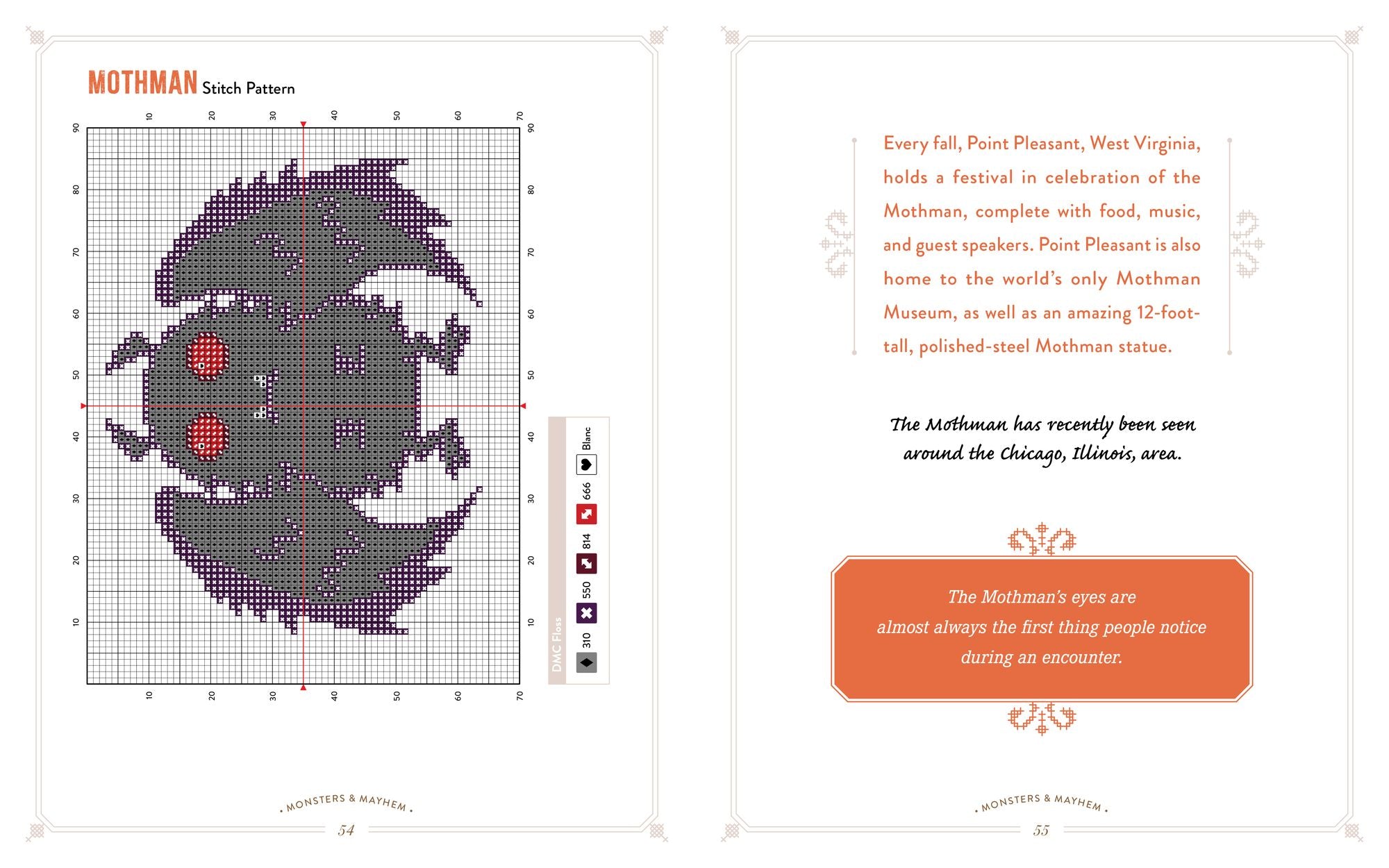 Monsters and Mayhem in Cross-Stitch: Designs and Instructions for 25 Creatures and Cryptids