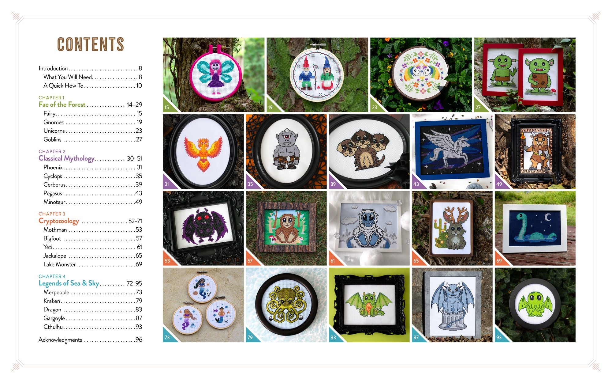 Monsters and Mayhem in Cross-Stitch: Designs and Instructions for 25 Creatures and Cryptids