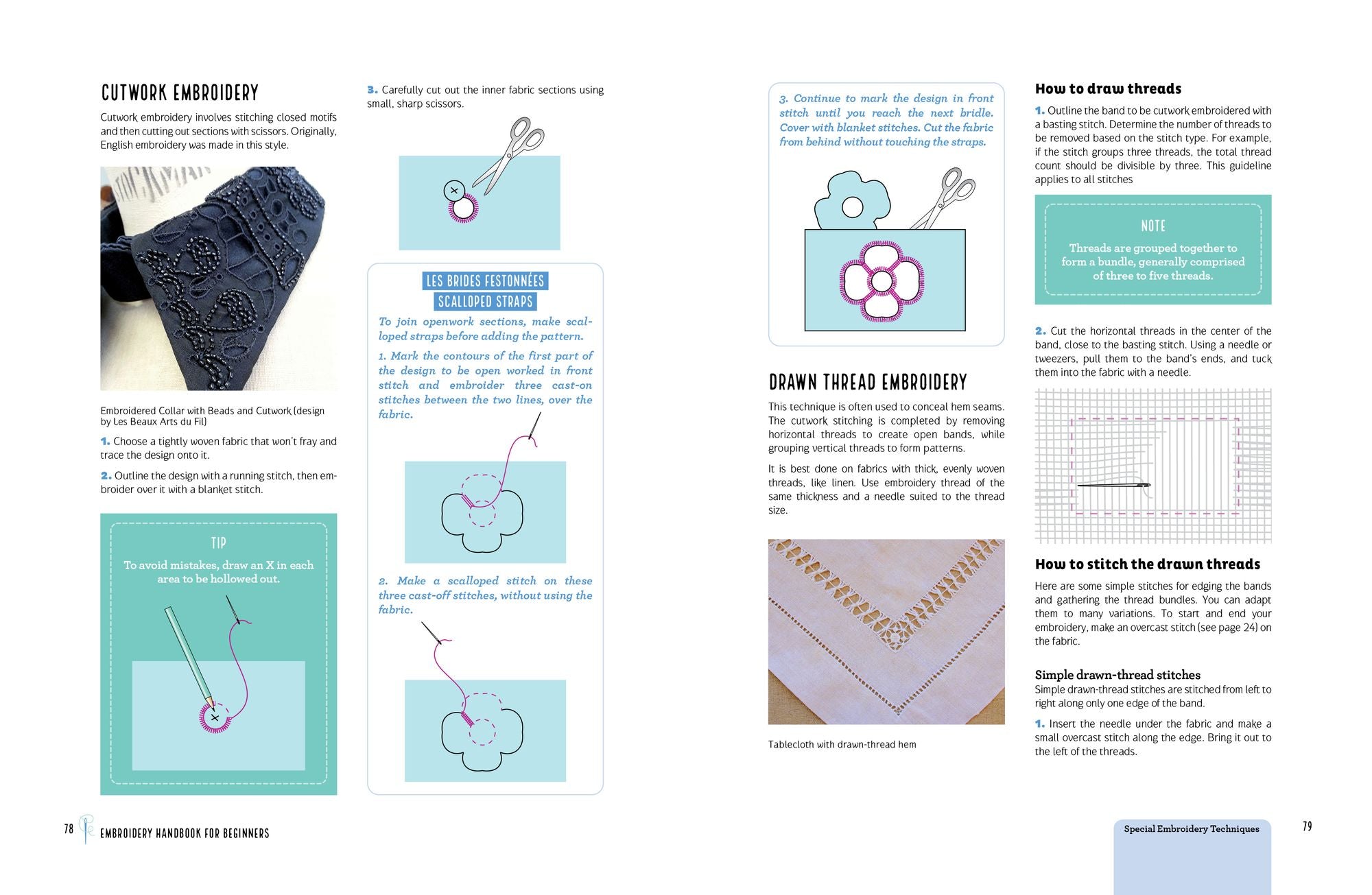 Embroidery Handbook for Beginners: An Illustrated Guide to Tools, Techniques, and Stitches