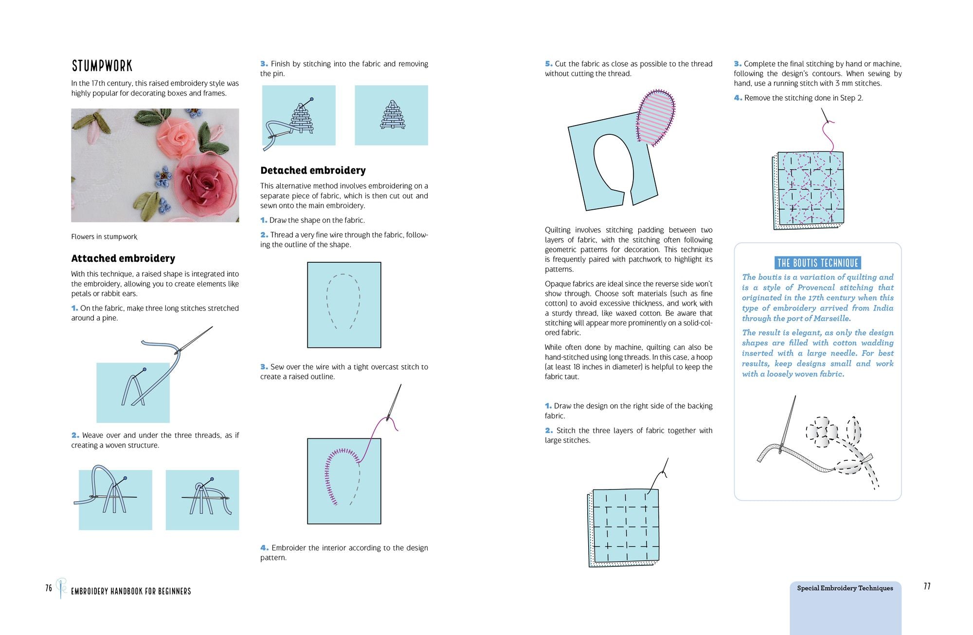 Embroidery Handbook for Beginners: An Illustrated Guide to Tools, Techniques, and Stitches