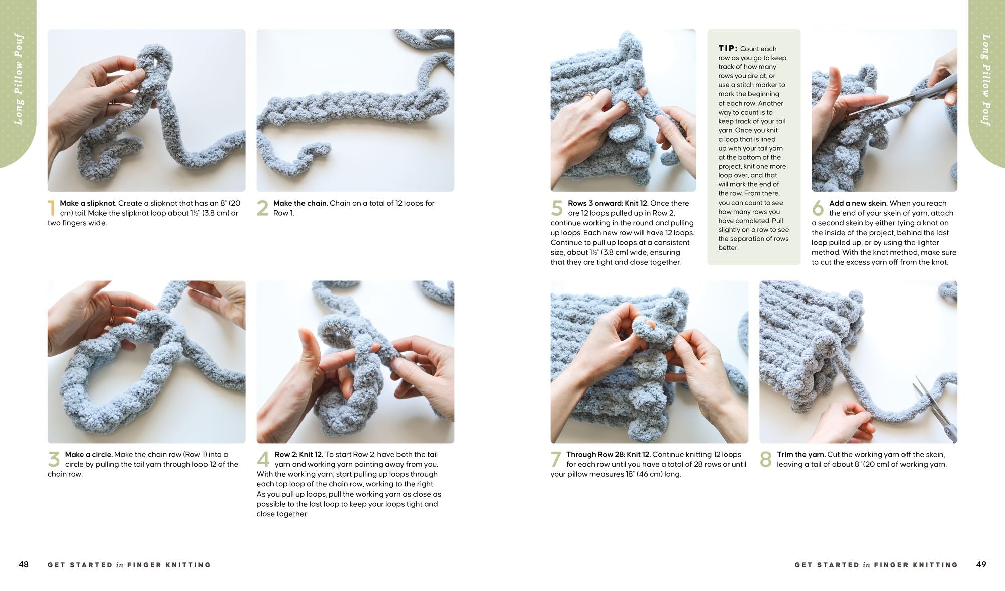 Get Started in Finger Knitting: Patterns and Instructions for Making Chunky Blankets, Cozy Pillows, and Cute Stuffies by Hand