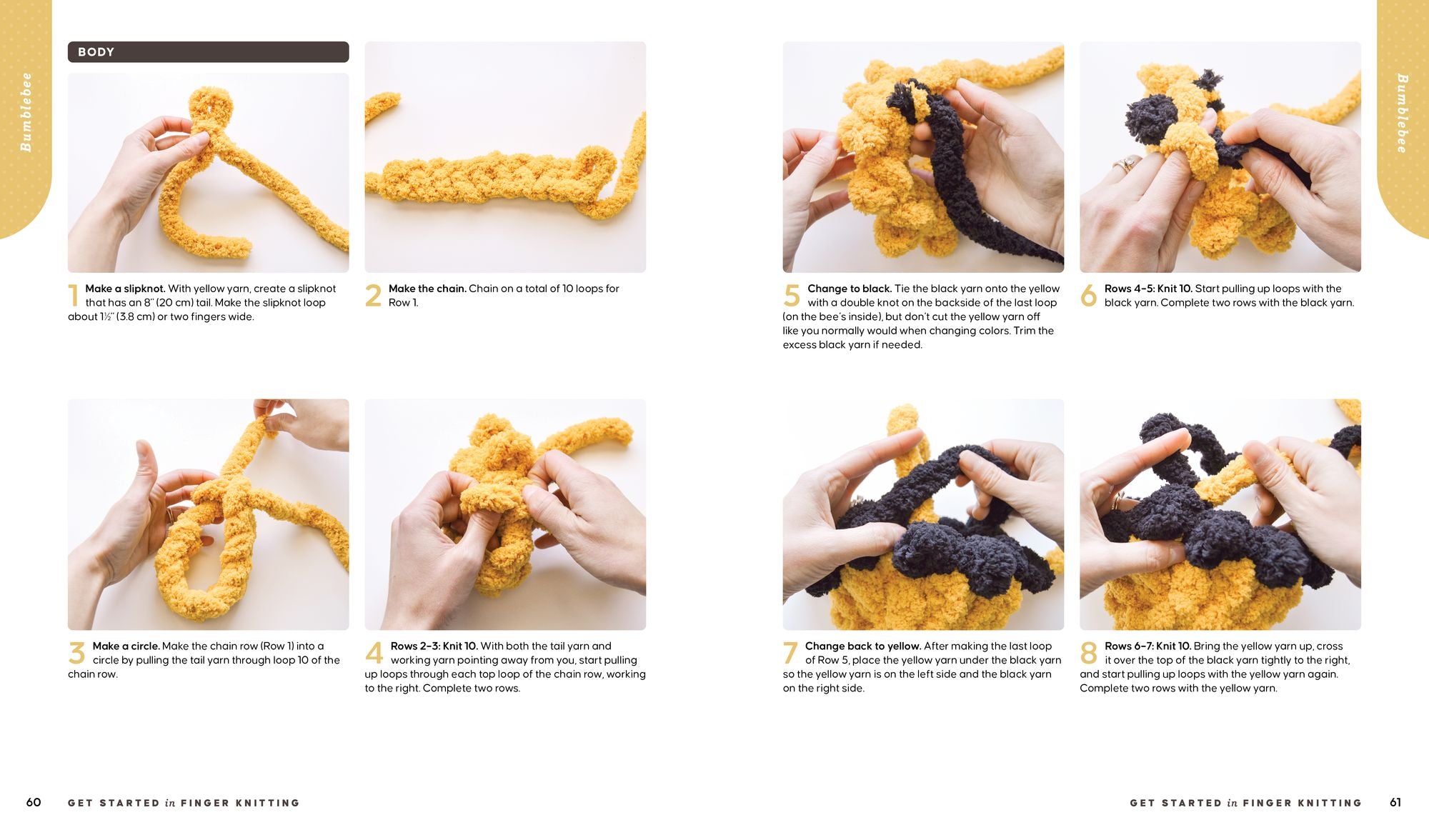 Get Started in Finger Knitting: Patterns and Instructions for Making Chunky Blankets, Cozy Pillows, and Cute Stuffies by Hand