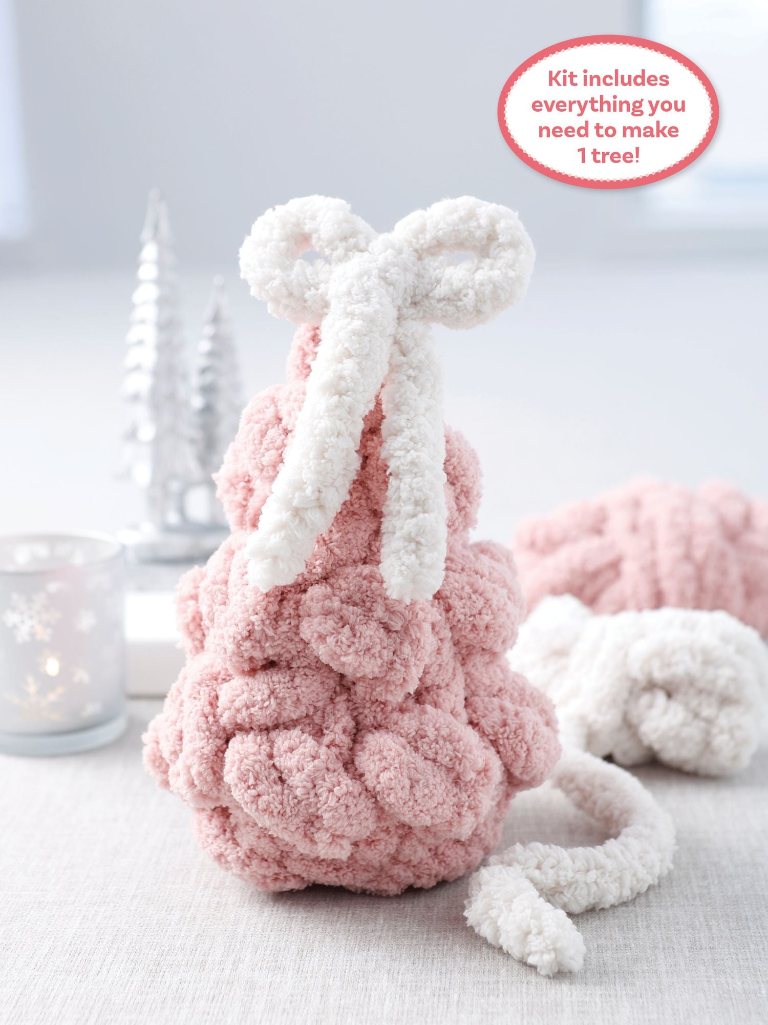 Super Simple Finger Knitting Kit Sugarplum Christmas Tree: Everything You Need Is Included: Chunky Yarn, Fiberfill, Instruction Booklet, Exclusive Step-by-Step Video, and Collectible Sticker; Beginner Friendly!