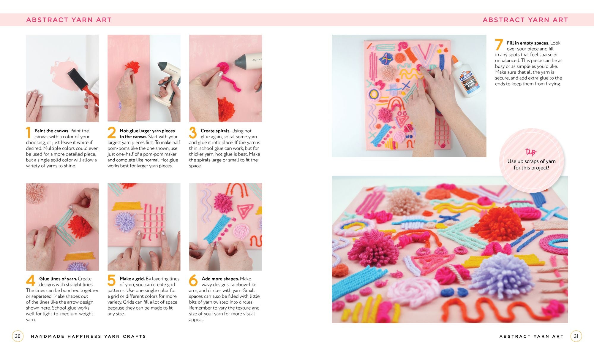 Handmade Happiness Yarn Crafts: Easy Instructions for 30 Bright and Beautiful DIY Projects Including Wreaths, Tassels, Rainbows, Pom-Pom Garlands, and More