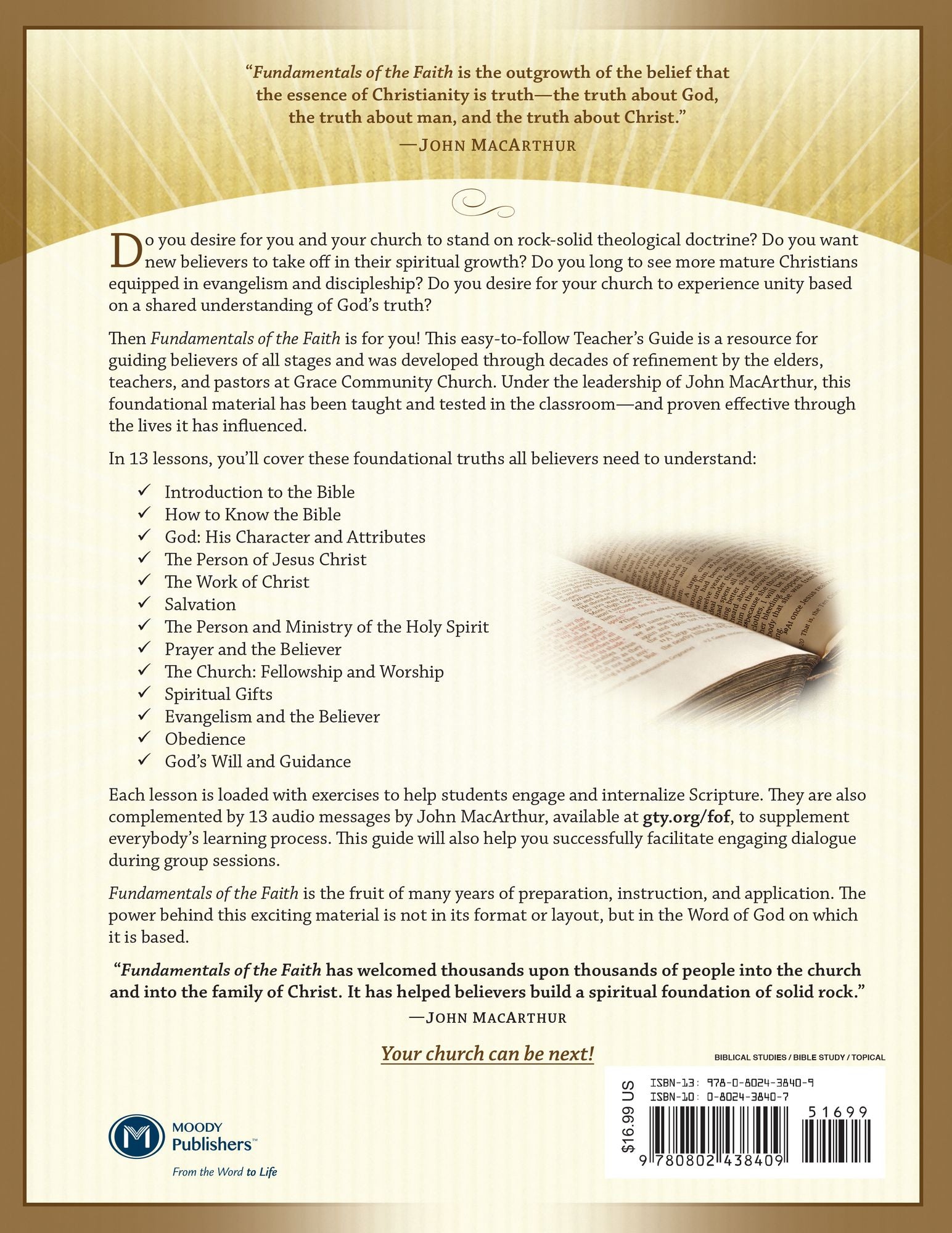 Fundamentals of the Faith Teacher's Guide: 13 Lessons to Grow in the Grace and Knowledge of Jesus Christ