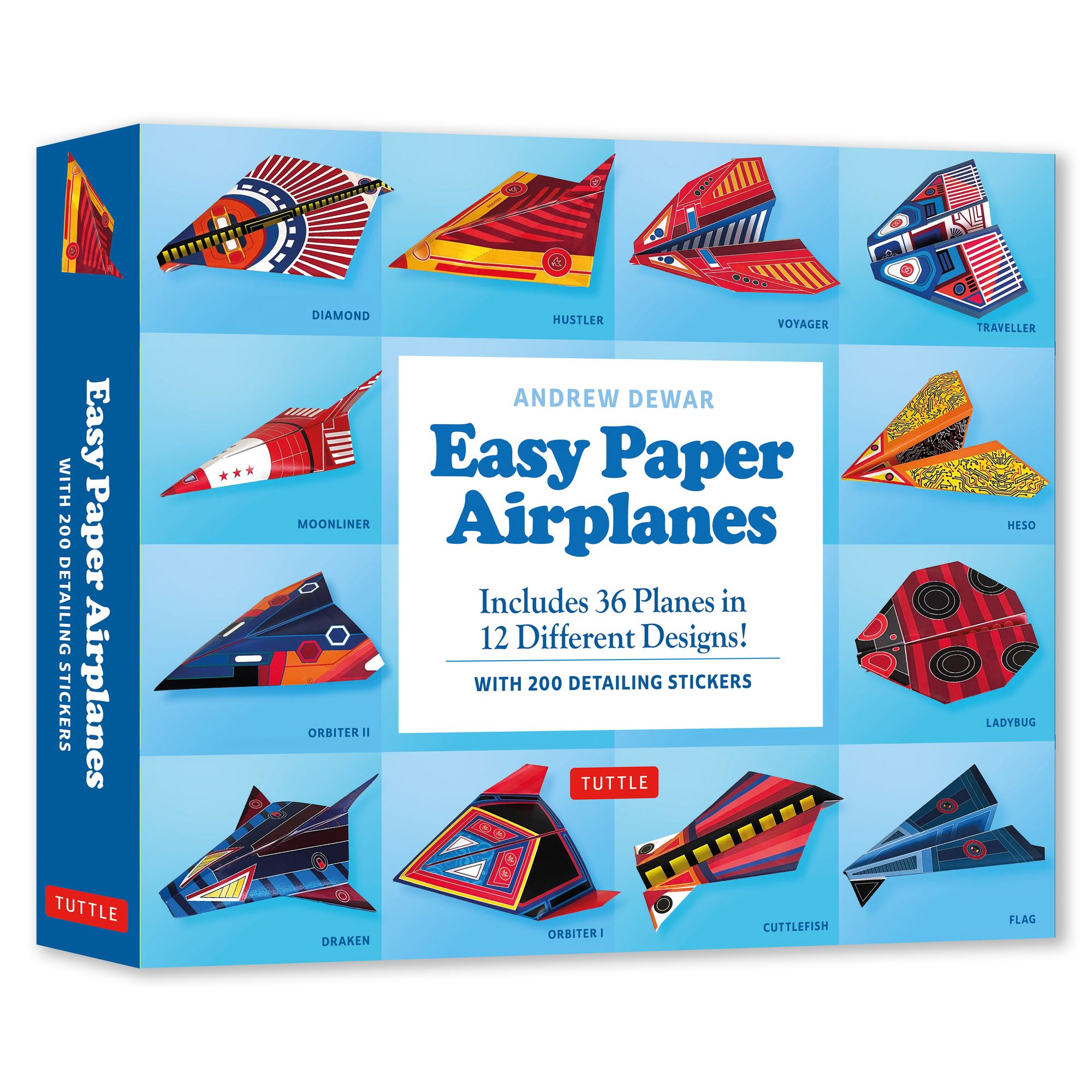 Easy Paper Airplanes for Kids Kit: 36 Paper Planes in 12 Amazing Designs!(Includes 36 Folding Sheets and 150 Stickers!)