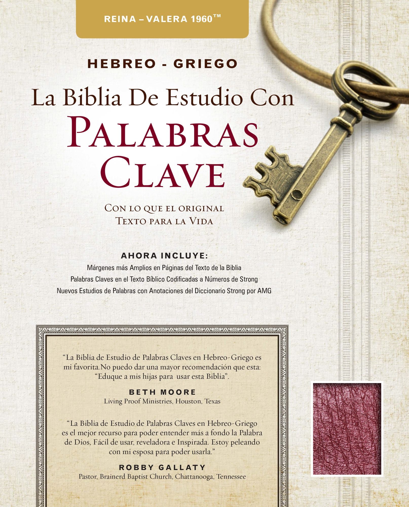 The Hebrew-Greek Key Word Study Bible Spanish Edition: Reina-Valera 1960 Edition Bonded Black