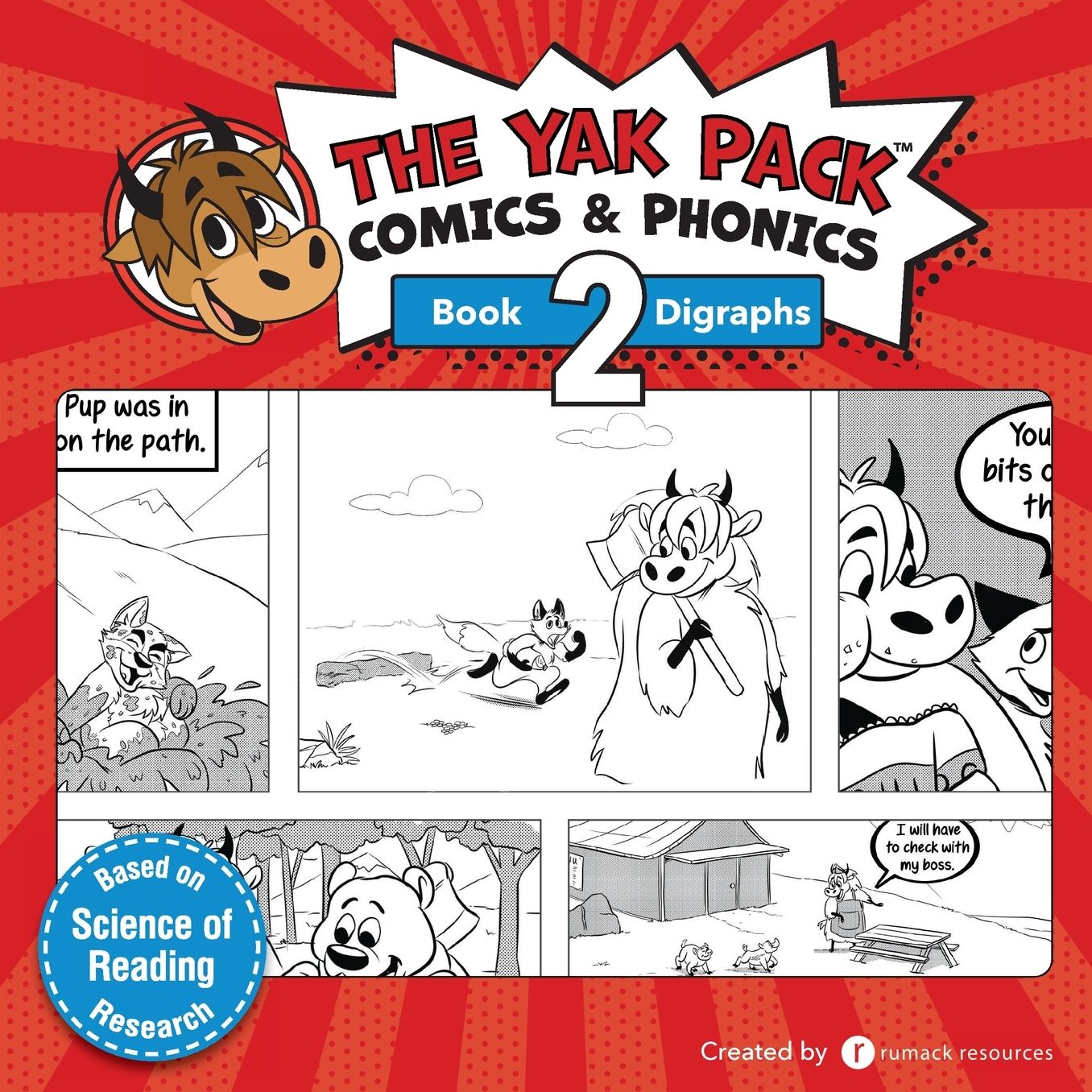 The Yak Pack: Comics & Phonics: Book 2: Learn to read decodable digraph words