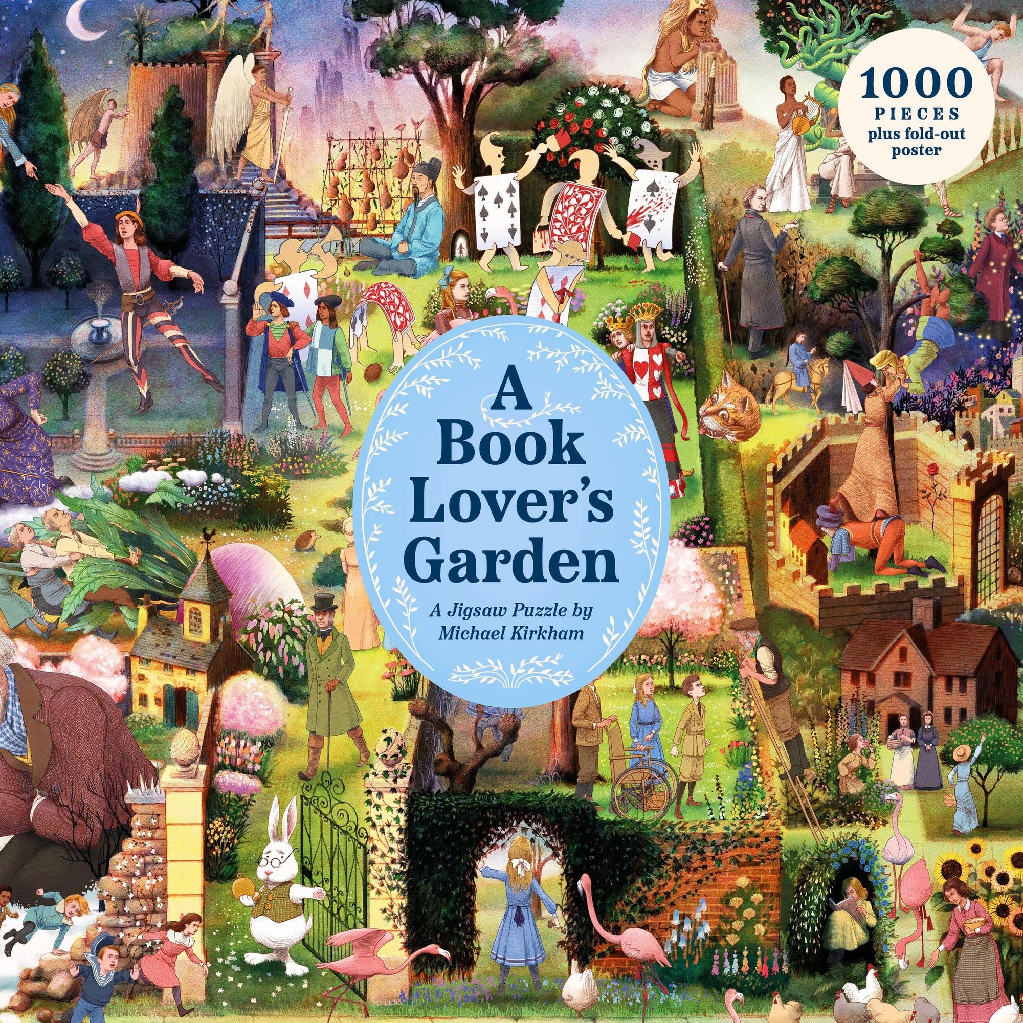 A Book Lover's Garden: A 1000-piece jigsaw puzzle by Michael Kirkham