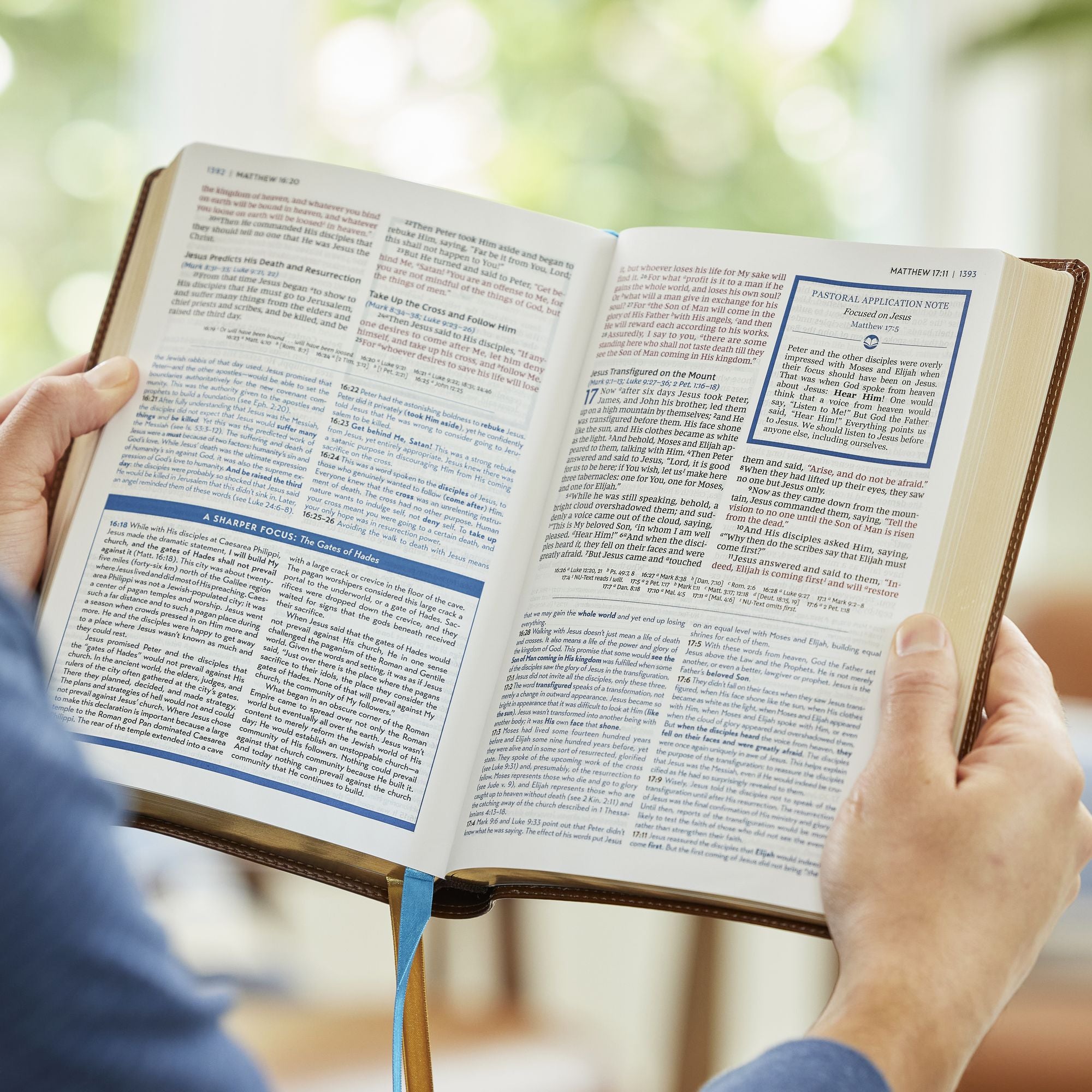 Enduring Word Study Bible: Pastoral Commentary from Every Chapter of the Bible (NKJV, Brown Leathersoft, Red Letter, Comfort Print)