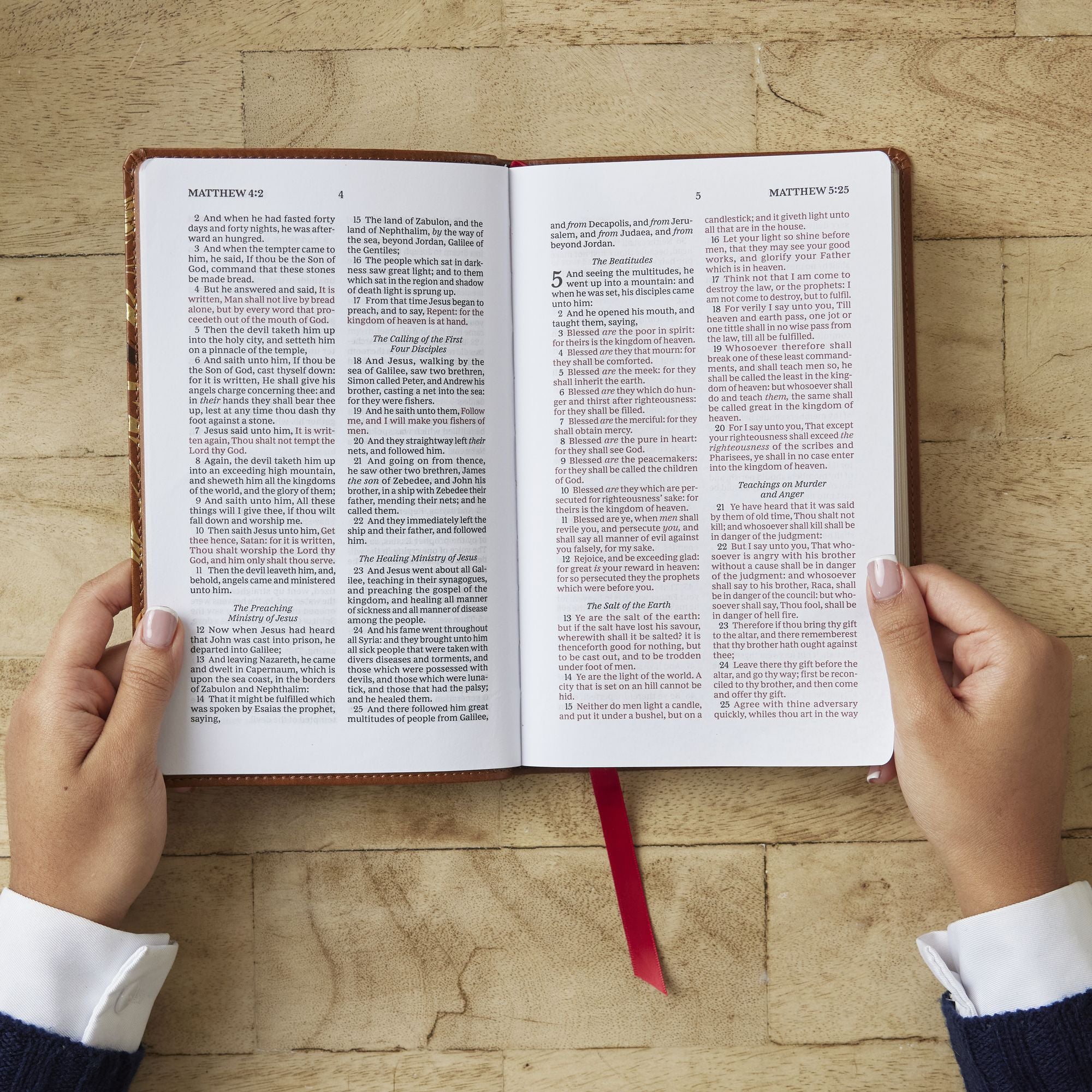 KJV, Personal Size New Testament, Tan Leathersoft, Red Letter, Comfort Print