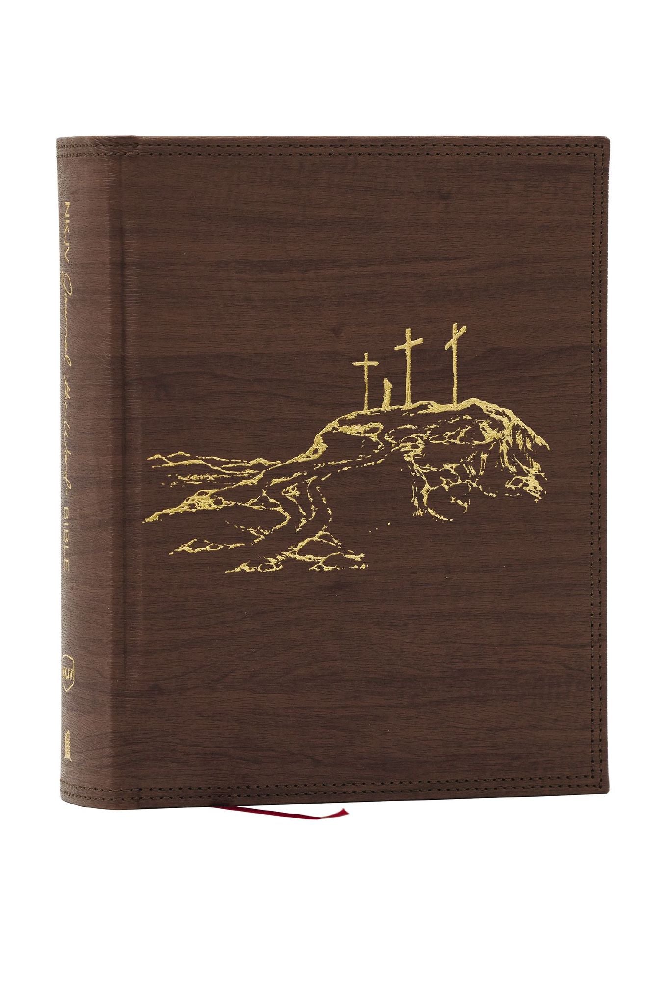 NKJV, Journal the Word Bible, Large Print: Reflect, Journal or Create Art Next to Your Favorite Verses (Brown Leathersoft over Board, Red Letter)