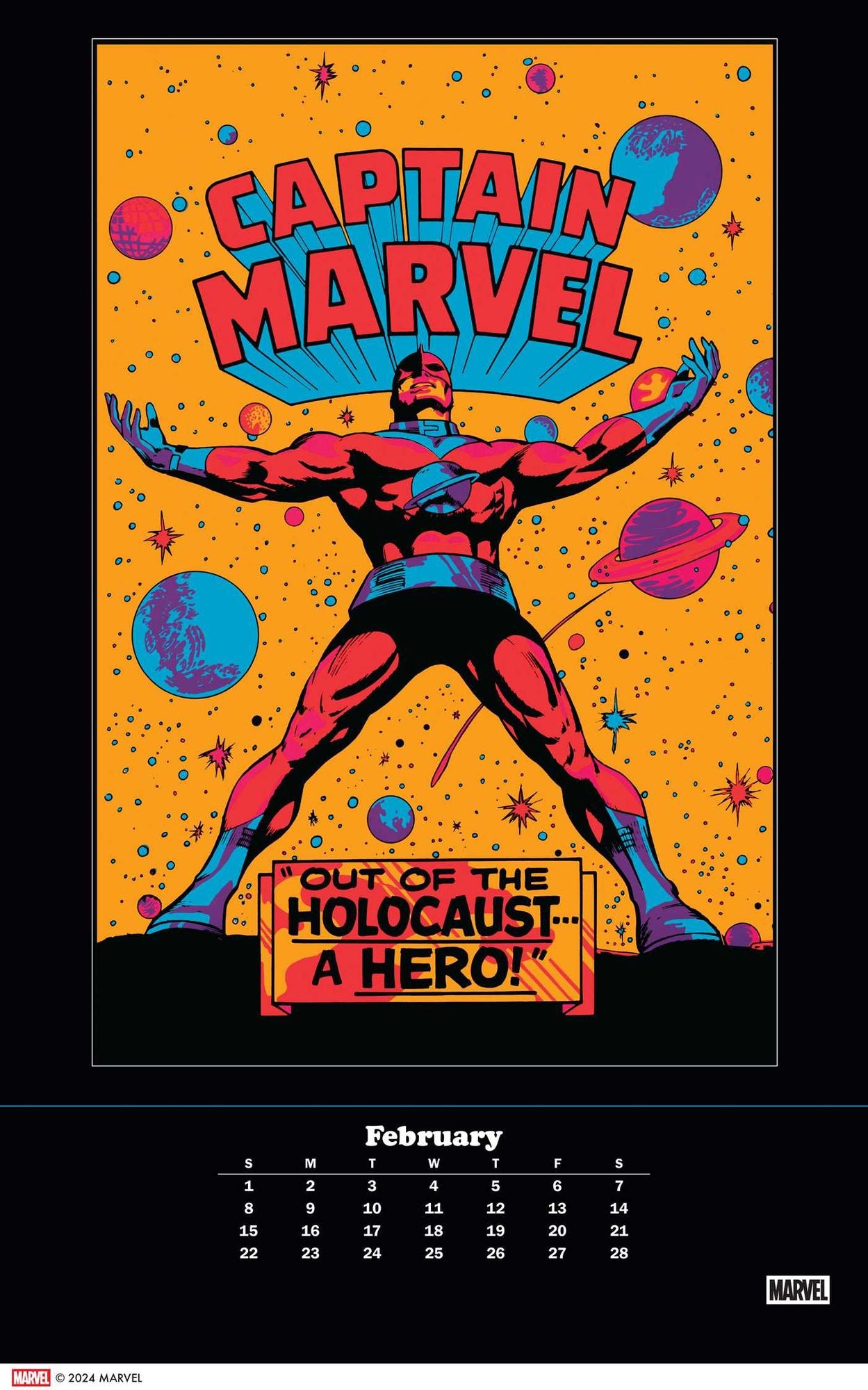 2026 Marvel Classic Black Light Poster Calendar with 12 Frameable Prints