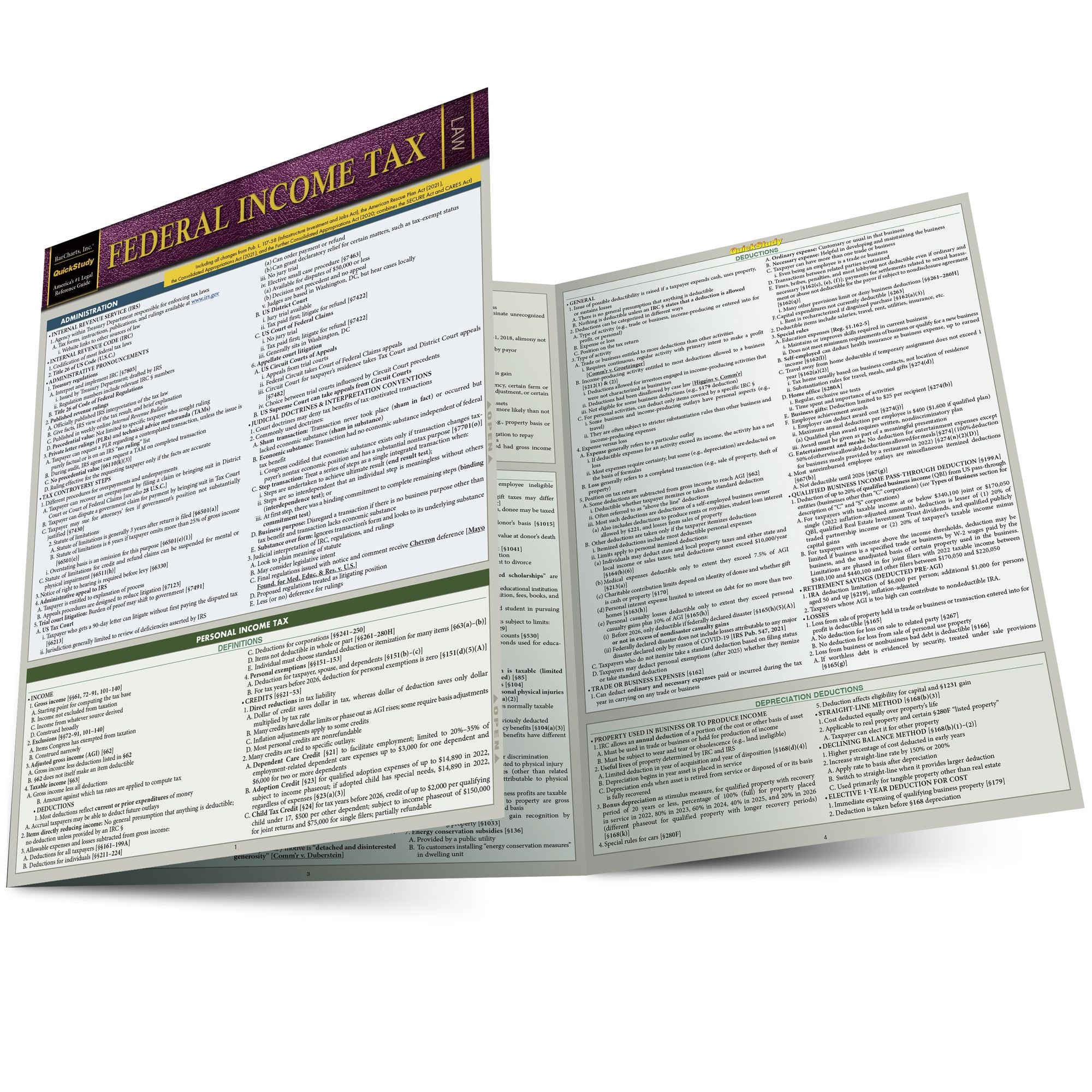 Federal Income Tax: a Quickstudy Laminated Law Guide (BAR Exam)