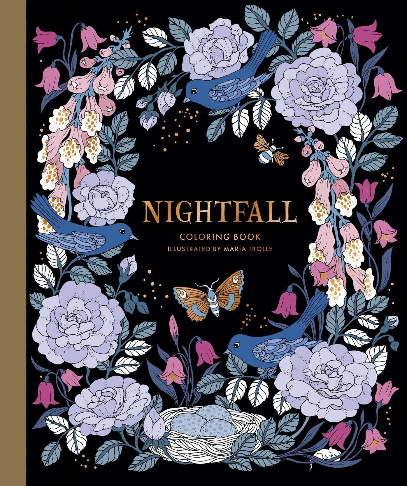 Nightfall Coloring Book: Hardcover adult coloring book featuring thick, high-quality paper