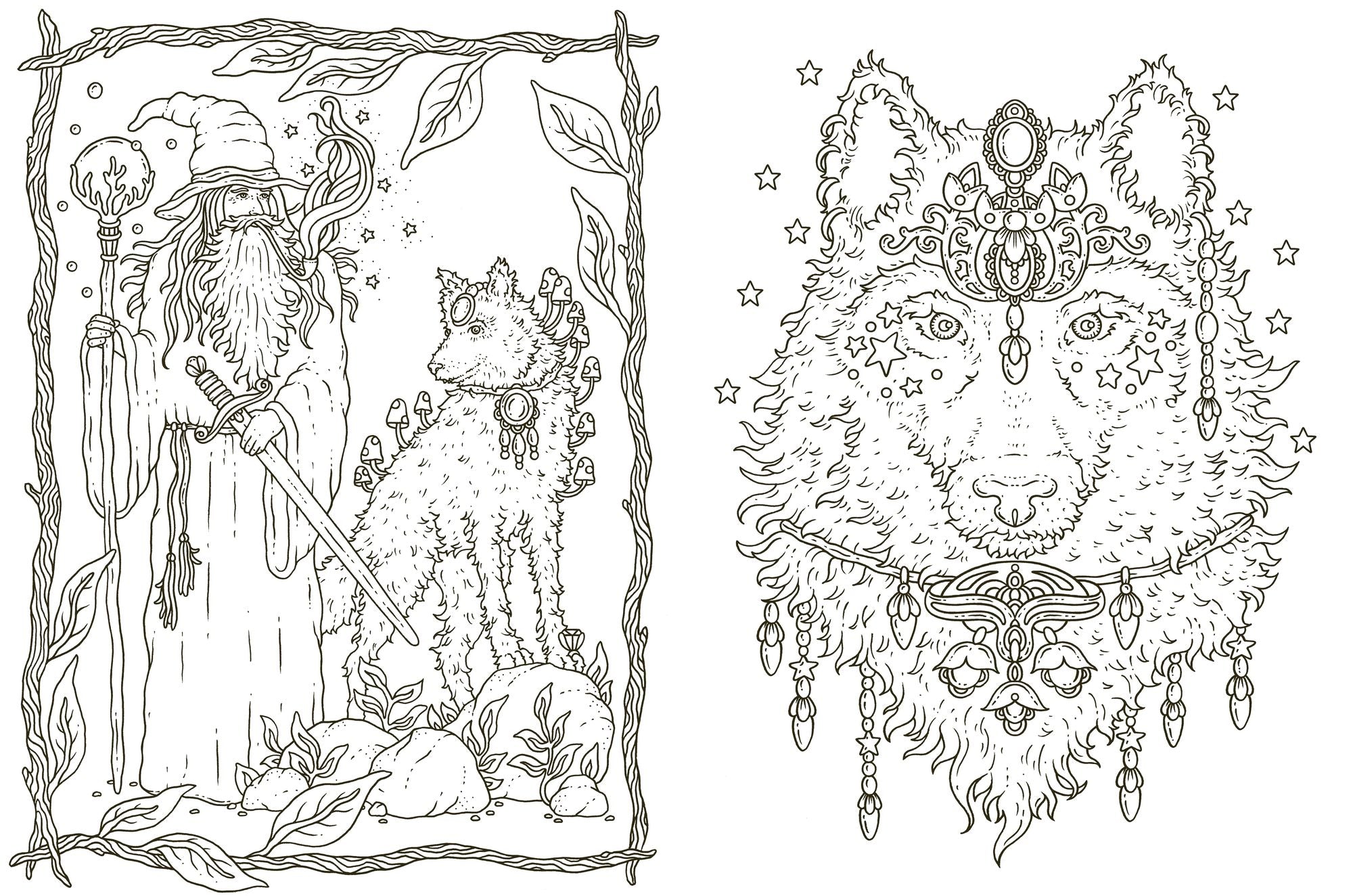 Tales from the Forest Kingdom Coloring Book: Hardcover adult coloring book featuring thick, high-quality paper