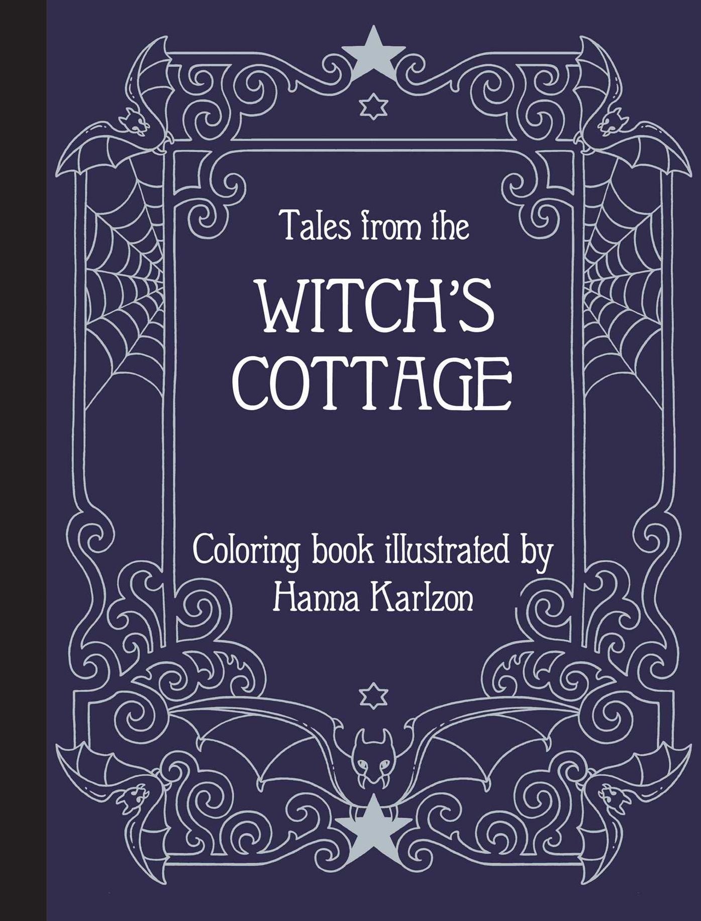 Tales from the Witch's Cottage: Hardcover adult coloring book featuring thick, high-quality paper