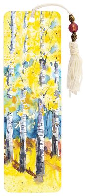 White Aspens Beaded Bookmark
