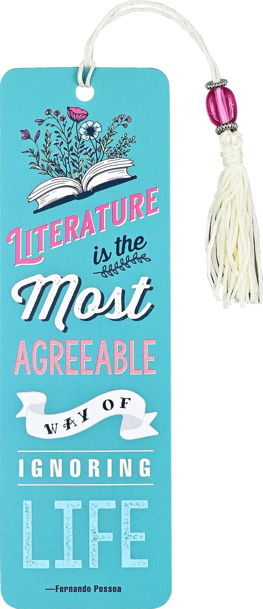 Literature Is The Most Agreeable Way Beaded Bookmark