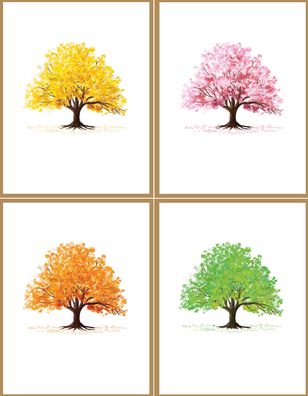 Watercolor Trees Premium Note Cards
