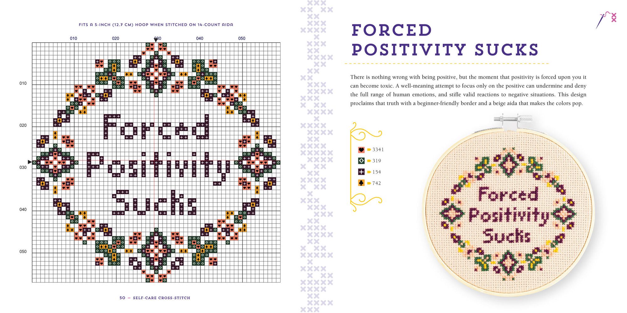 Self-Care Cross-Stitch: 40 Uplifting & Irreverent Patterns