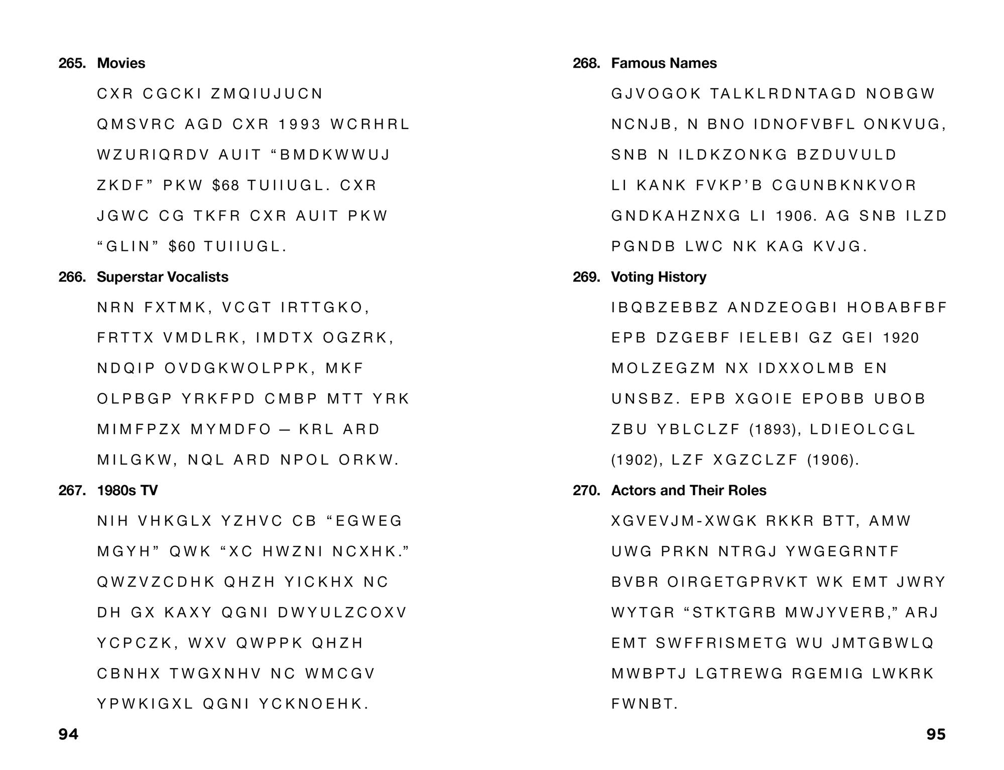 Trivia Cryptograms: When the Code Is Cracked, It Reveals a Fact
