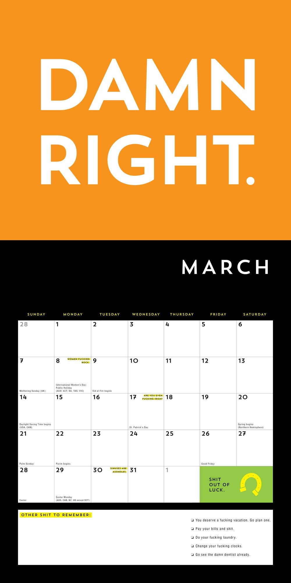 2027 F*cking Wall Calendar