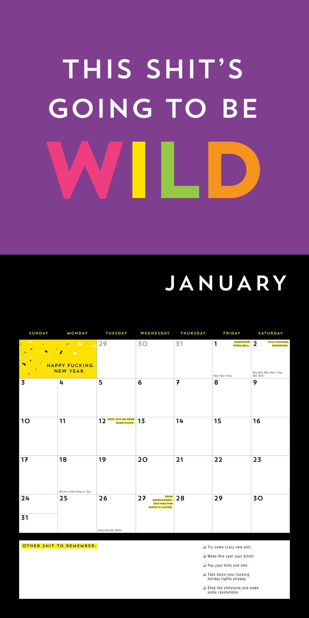 2027 F*cking Wall Calendar