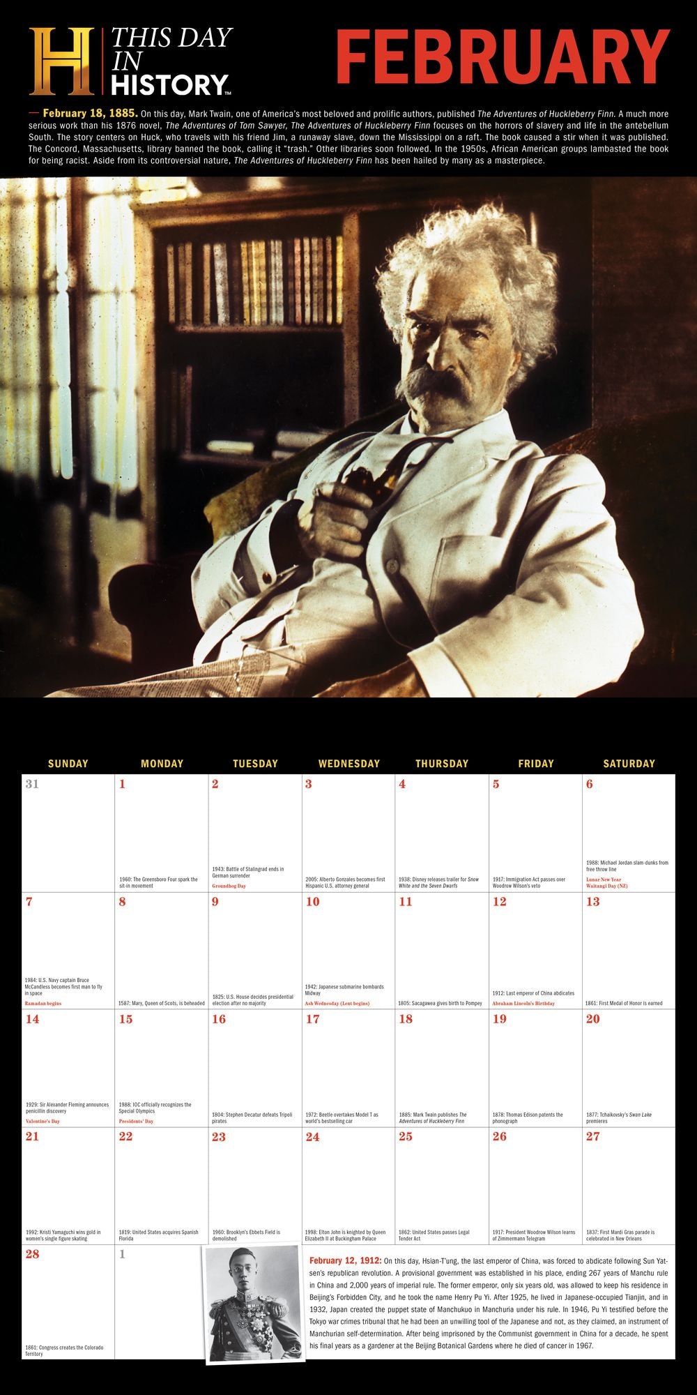 2027 History Channel This Day in History Wall Calendar