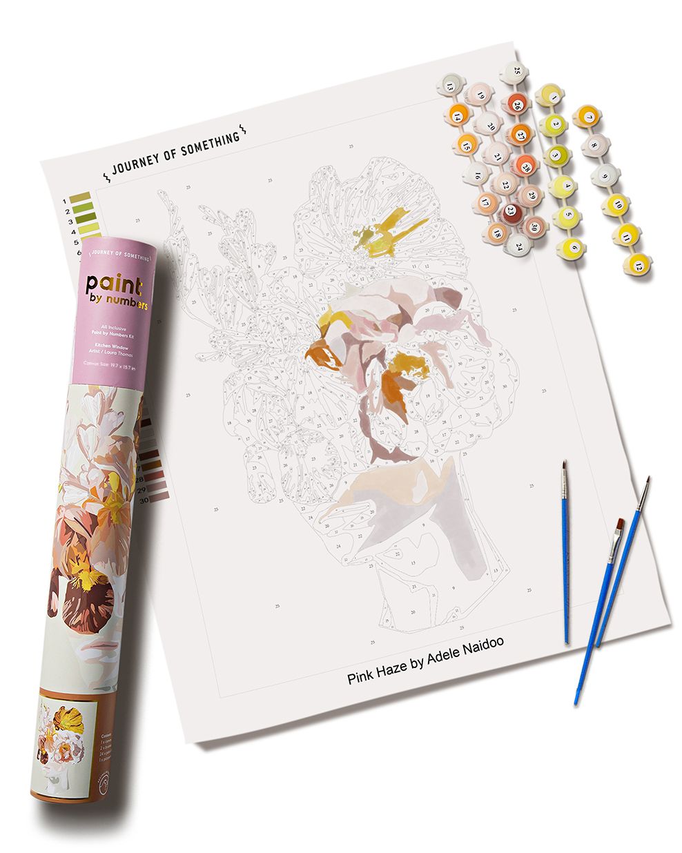 Pink Haze Paint by Numbers Kit & Canvas - DIY Adult Craft Kit - Artist Designed