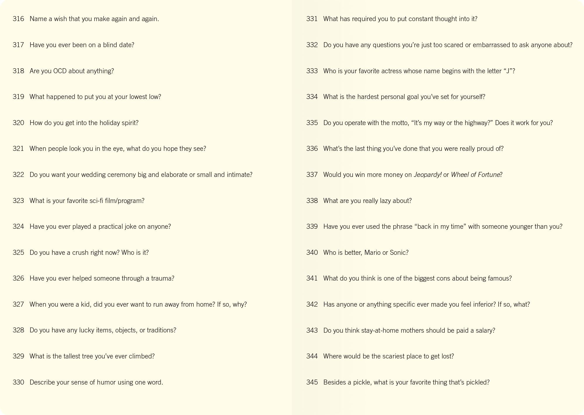 3000 Questions About Me